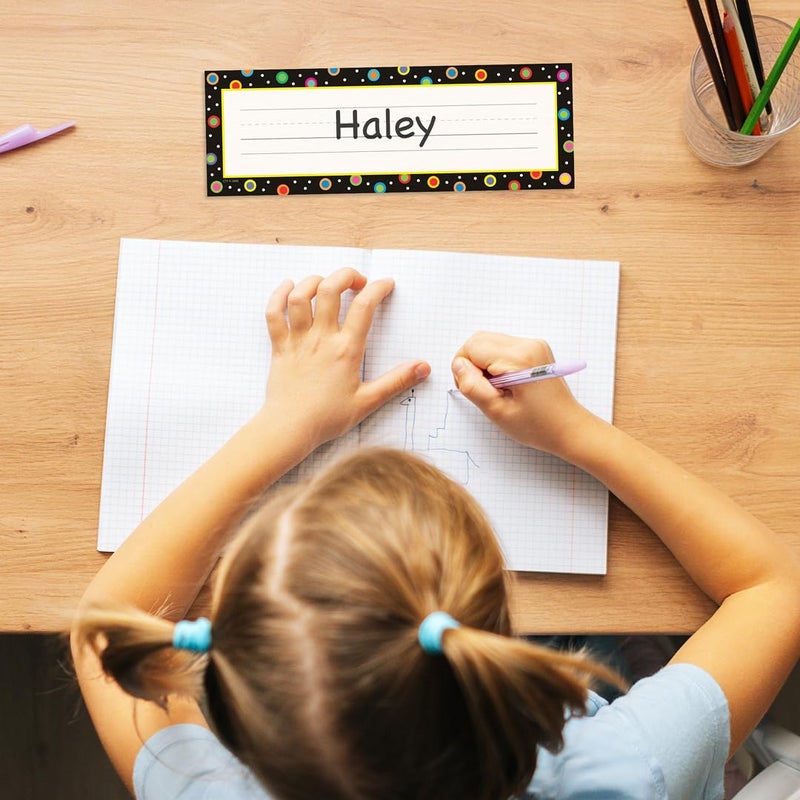 Creative Teaching Press Dots on Black Name Plates (4499), Multi/Black, 3-1/2 X 9 in - Image 4